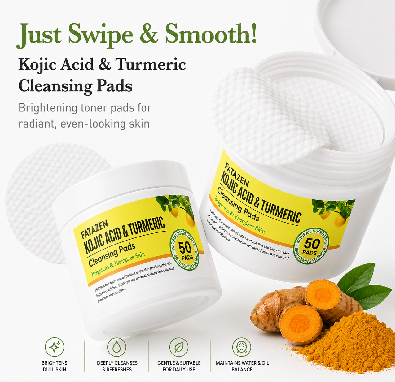 TUMERIC & KOJIC ACID Cleansing Pads