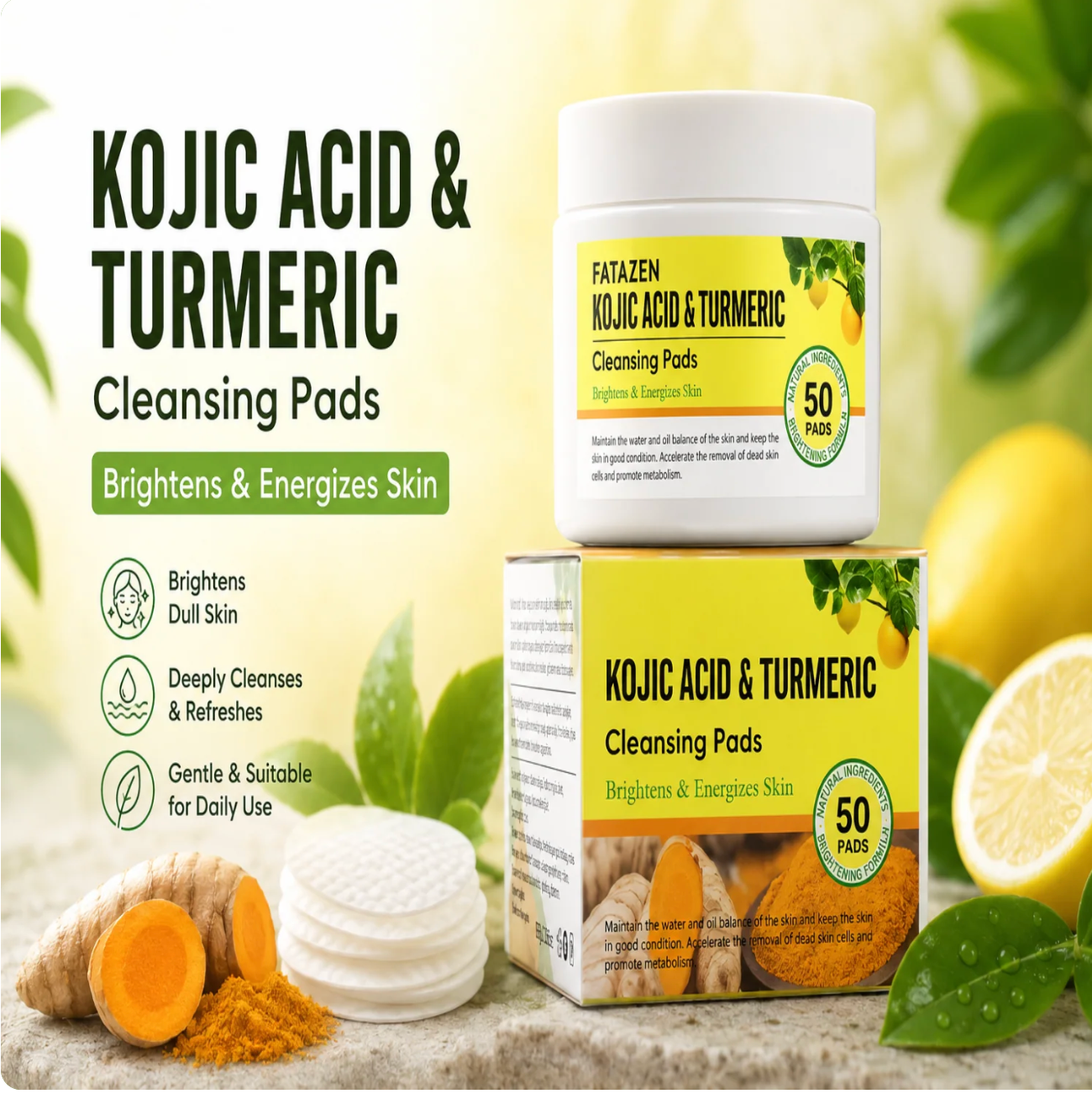 TUMERIC & KOJIC ACID Cleansing Pads
